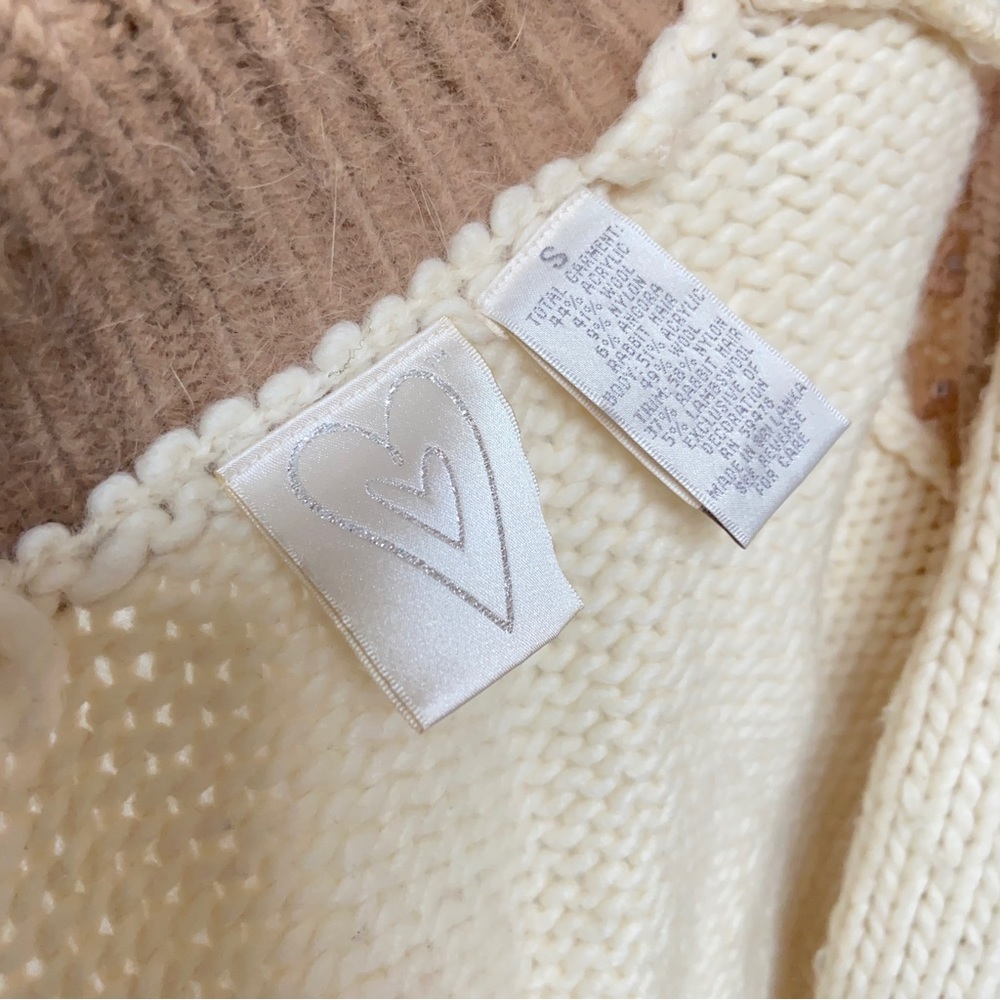 Cream Cardigan with Brown Ruffle - Picture 8 of 12